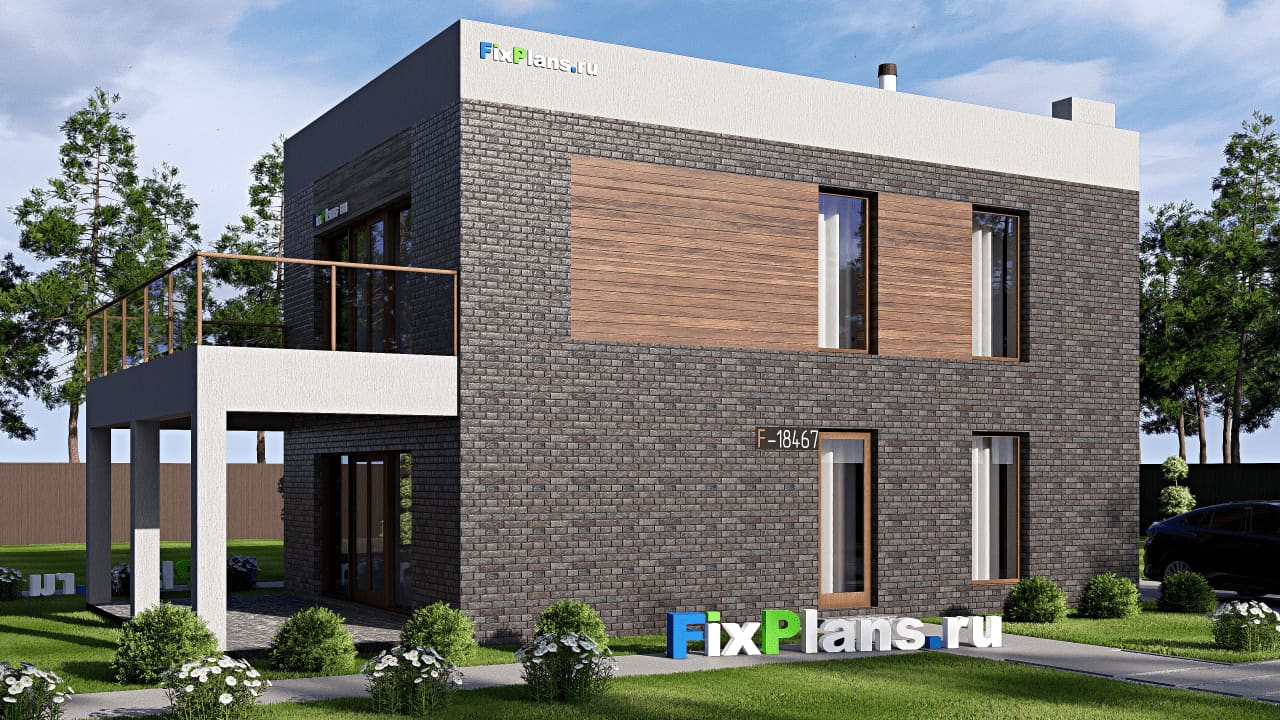 Двухэтажный дом F-18467 — фасад