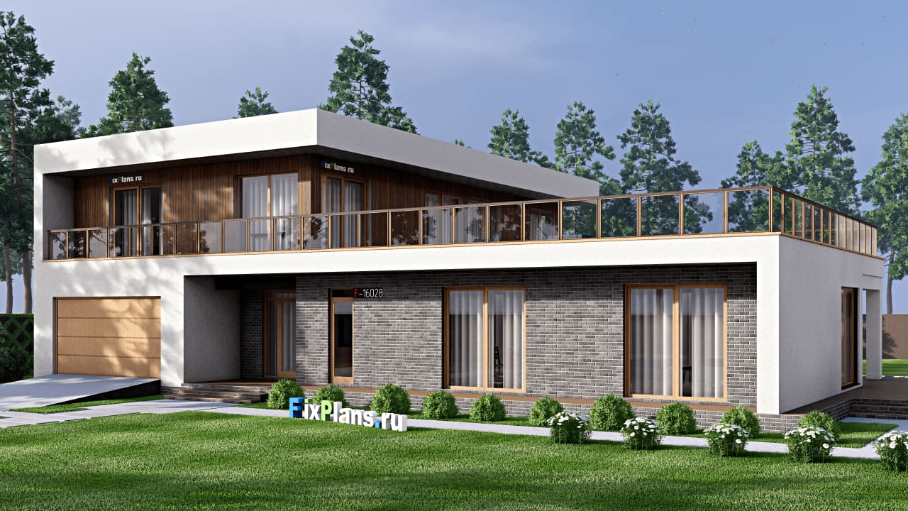 Двухэтажный дом F-16028 — фасад